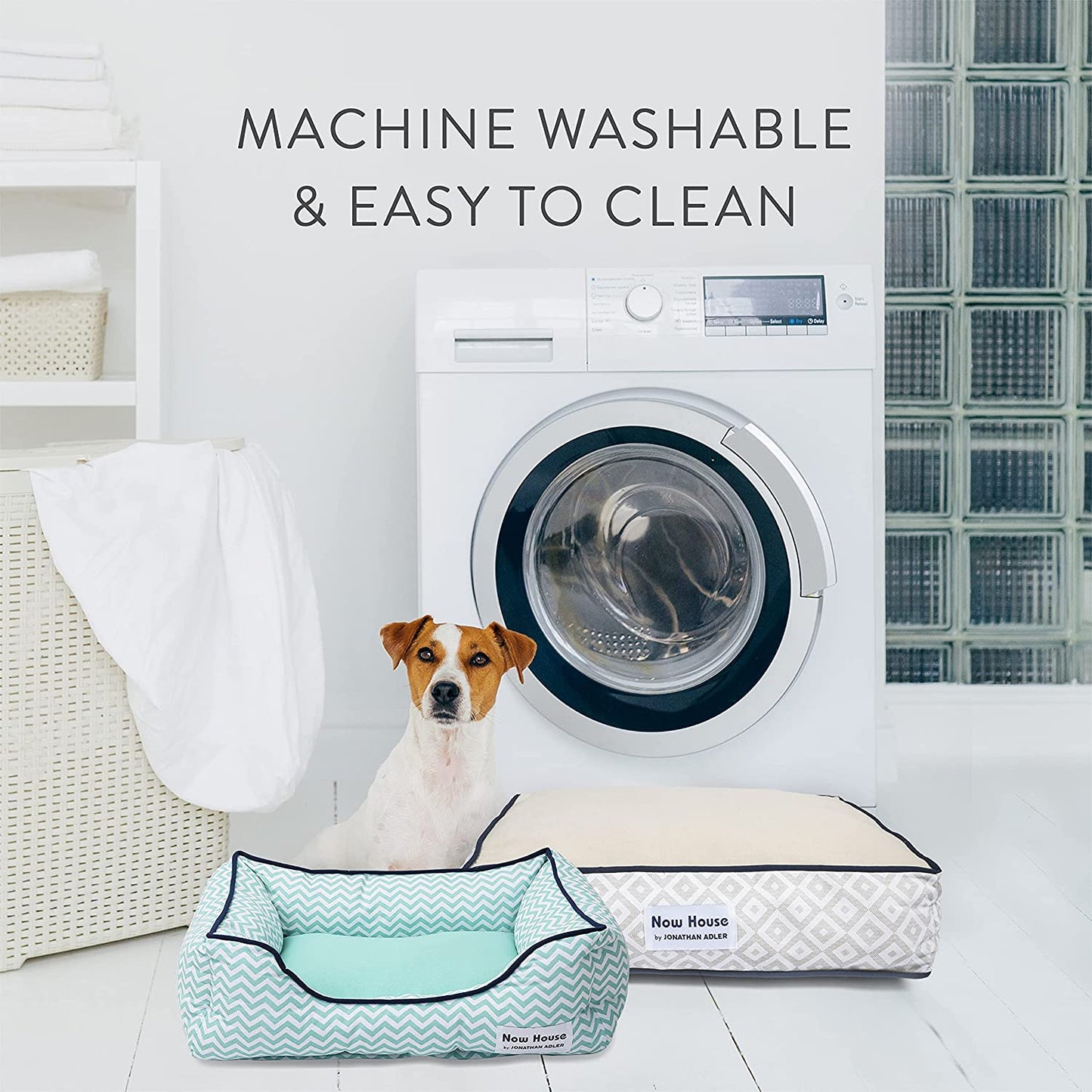 Now House for Pets by Grey Diamond Cushion Dog Bed, Medium Medium Dog Bed Washable Dog Bed for Medium Dogs by Now House by (FF16059)